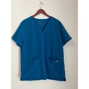 FIGS Technical Collection Teal‎ Blue Scrub Top XL Medical Nursing